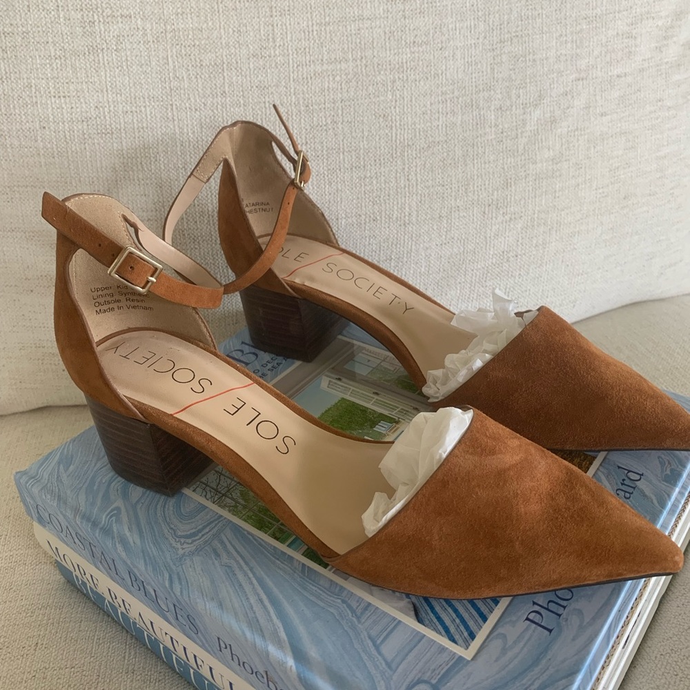 Sole Society camel D’Orsay Heels NWOB